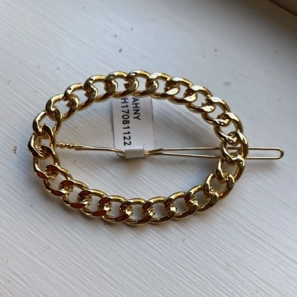 Anthropologie Gold Oval Hair Barrette